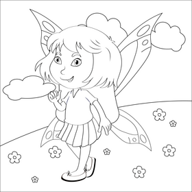 Fairy black and white vector