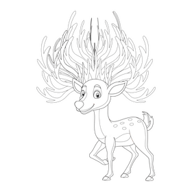 Cartoon deer black and white clipart
