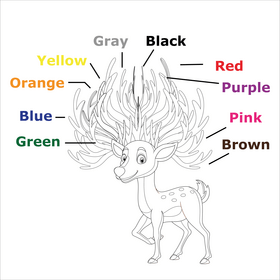 Cartoon deer black and white vector