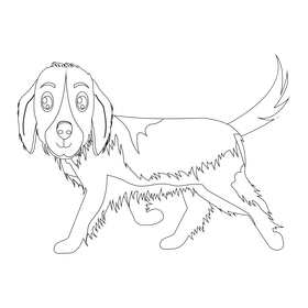 Cartoon dog black and white clipart
