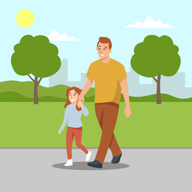 Dad and daughter vector