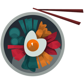 Korean bibimbap clipart