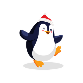 Merry christmas, cute penguin clipart