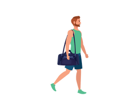 Boy going to gym clipart