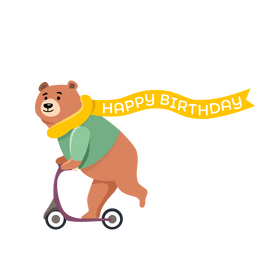 Happy birthday bear clipart