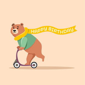 Happy birthday bear vector