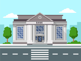 Bank building vector