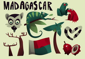 Madagaskar icon set vector