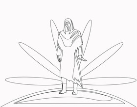 Ghost face black and white vector