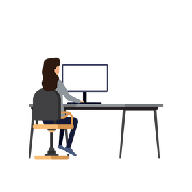 Girl with computer clipart