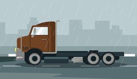 Semi truck vector