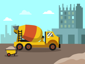 Cement truck vector