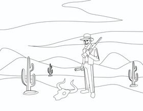 Indiana Jones black and white vector