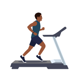 Man running on treadmill clipart