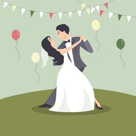 Wedding couple vector