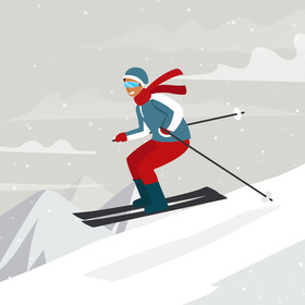 Man skiing vector