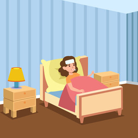 Sich girl lying in room vector