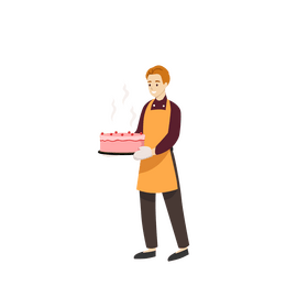 Man holding cake clipart