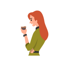 Woman holding a coffee clipart
