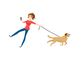 Dog running away clipart