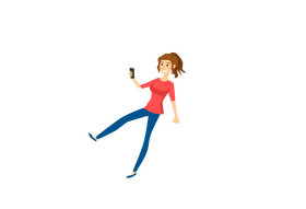 Girl falling clipart