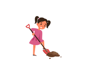 Girl digging clipart