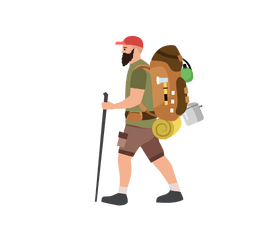 Man hiking clipart free download