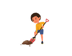Boy digging clipart