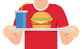 Man with junk food clipart