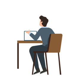 Man with laptop clipart