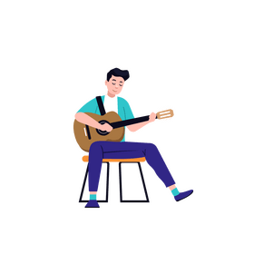Man playing guitar clipart