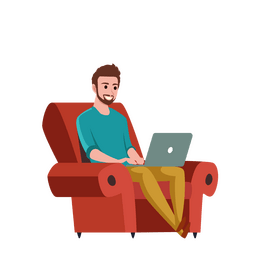 Man with laptop clipart