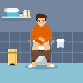 Man sitting on toilet vector