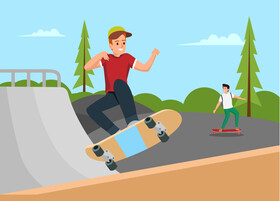 Skateboarding vector