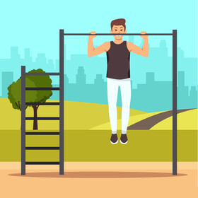 Man pull ups vector