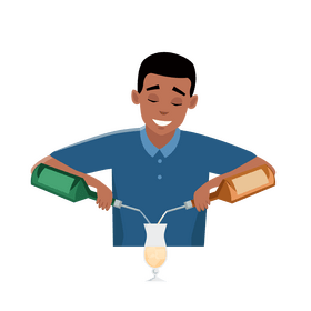 Man makin a cocktail clipart