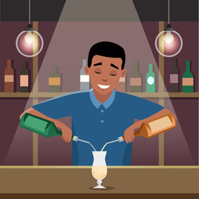 Man making a cocktail vector
