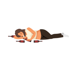 Drunk woman clipart