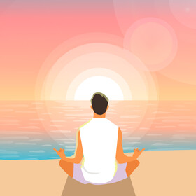 Man meditating vector