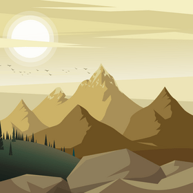 Sunrise mountains vector