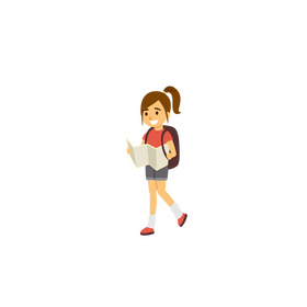 School girl with map clipart