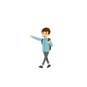 School boy hiking clipart