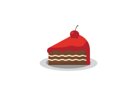 Red velvet cake on plate clipart