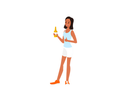 Woman holding beer clipart