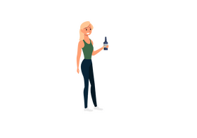 Woman holding drink clipart