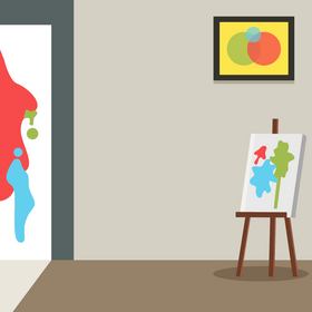 Painter studio illustration vector