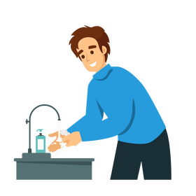 Man wash hand clipart