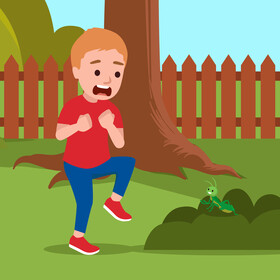 Afraid kid illustration vector