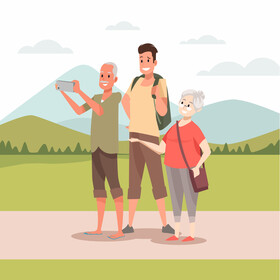 Family vacation illustration vector