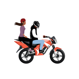 Couple riding motorcycle clipart